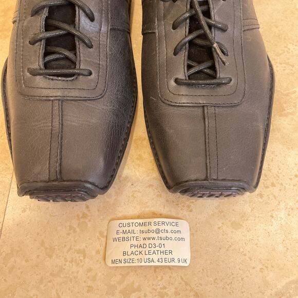 Tsubo Phad D3-01 Men’s Black Leather Shoes | Size 10 | Vintage | New in Box - Picture 8 of 13